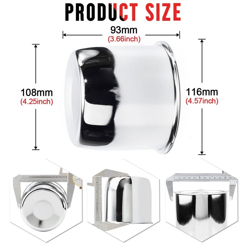 RTRHINOTUNING 4Pcs 4.25inch Push Through Wheel Center Caps for Truck Trailer Wheels Rim 4.25" Bore 3.66" Tall Wheel Hub Covers - Image 2